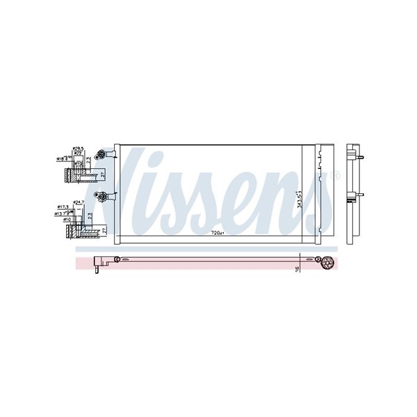 Kondensor, klimatanläggning Nissens 941069 NISSENS