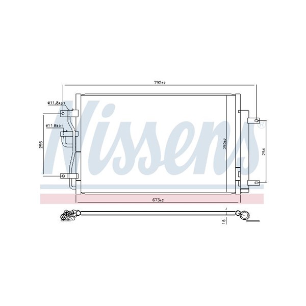 Kondensor, klimatanläggning Nissens 941216 NISSENS