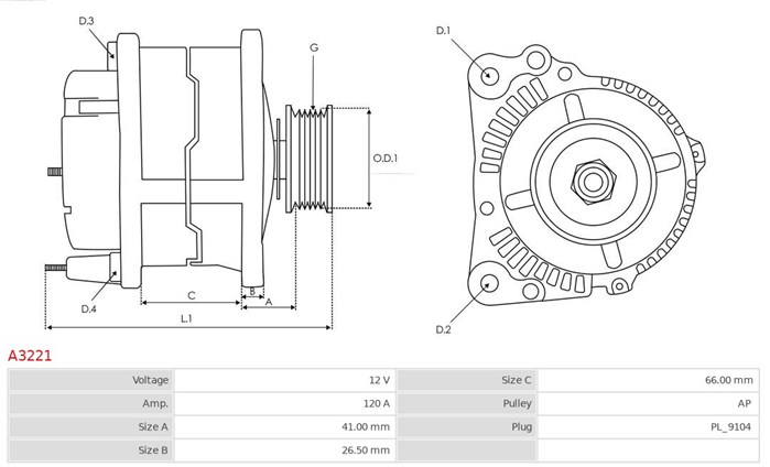 Generator 12V 120A As-pl Brand new | as-pl | alternators A3221 AS-PL