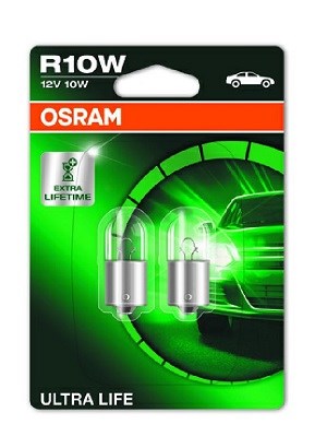 Glödlampa OSRAM ULTRA LIFE R10W BA15s, Fram, Bak Osram 5008ULT-02 OSRAM
