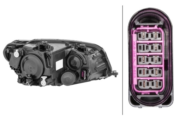 Strålkastare 12V, Vänster Hella 1ED 012 286-011 HELLA