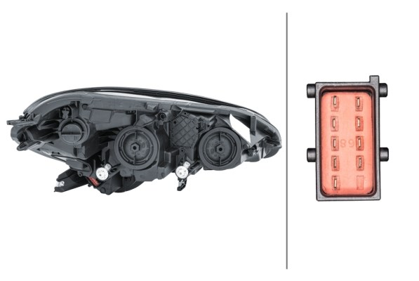 Strålkastare 12V, Vänster Hella 1EF 011 830-011 HELLA