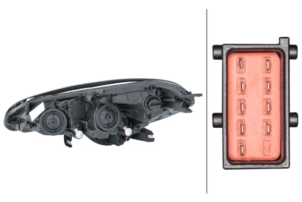 Strålkastare 12V, Höger Hella 1EF 011 830-021 HELLA