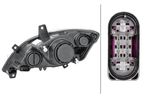 Strålkastare 12V, Höger Hella 1EG 009 627-021 HELLA