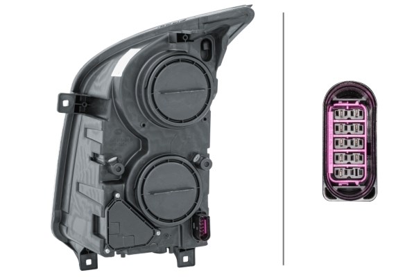 Strålkastare 12V, Höger Hella 1ER 247 017-061 HELLA