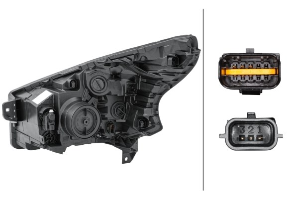 Strålkastare 12V, Höger Hella 1LE 011 565-141 HELLA
