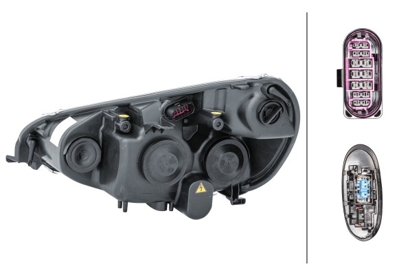 Strålkastare 12V, Höger Hella 1ZS 009 250-801 HELLA
