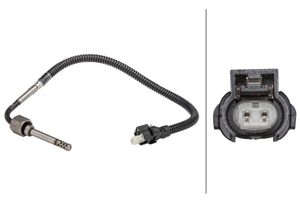 Sensor, avgastemperatur, Höger fram, Höger, Vänster Hella 6PT 358 HELLA