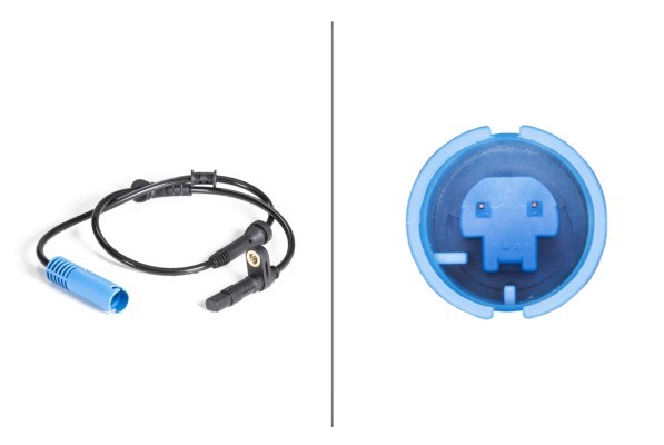 ABS-givare, Sensor, hjulvarvtal, Framaxel, Tvåsidig Hella 6PU 009 HELLA