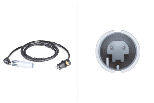 ABS-givare, Sensor, hjulvarvtal, Bakaxel, Tvåsidig Hella 6PU 010  HELLA