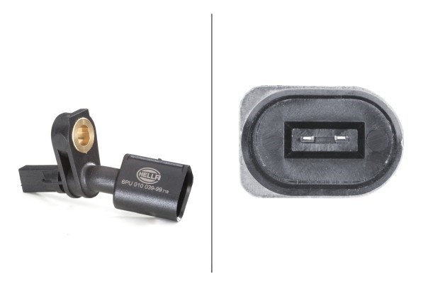 ABS-givare, Sensor, hjulvarvtal, framaxel vänster Hella 6PU 010 0 HELLA