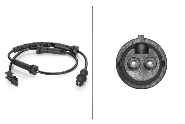 ABS-givare, Sensor, hjulvarvtal, Framaxel, Tvåsidig Hella 6PU 012 HELLA