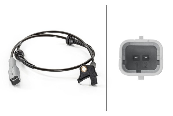 ABS-givare, Sensor, hjulvarvtal, Framaxel, Tvåsidig Hella 6PU 012 HELLA