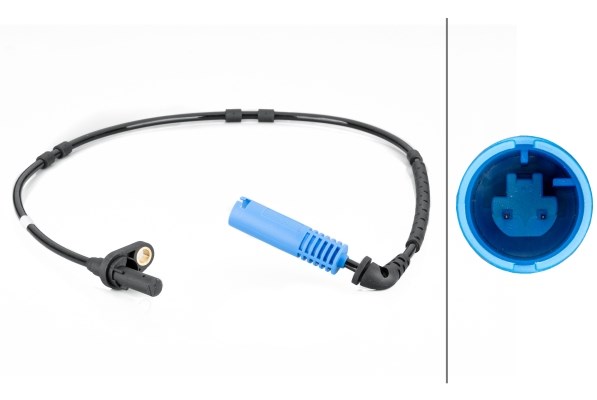 ABS-givare, Sensor, hjulvarvtal, Bakaxel, Tvåsidig Hella 6PU 012  HELLA