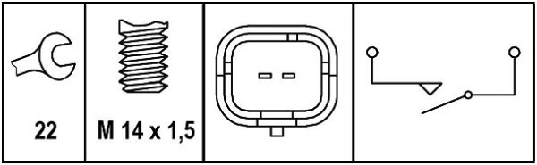 Brytare, backljus 12V, Upptill Hella 6ZF 008 621-331 HELLA