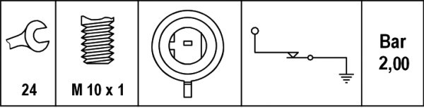 Varningsswitch, oljetryck 12V Hella 6ZL 003 259-211 HELLA