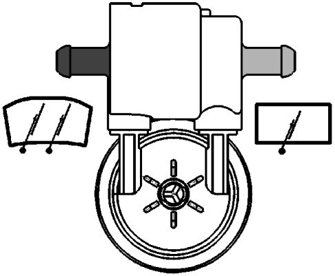 Spolarpump 12V, Frontmontering Hella 8TW 005 206-031 HELLA