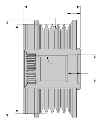 Frihjulskoppling, generator Hella 9XU 358 038-461 HELLA