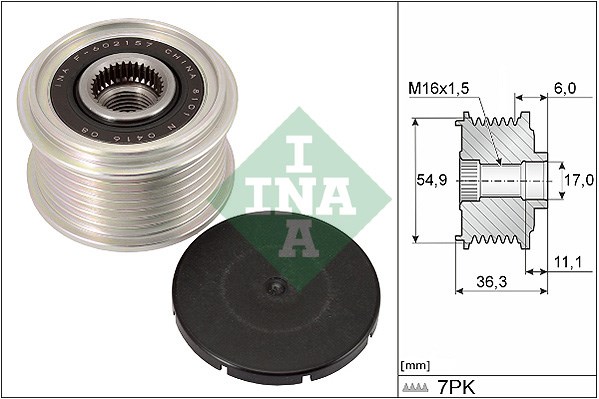 Frihjulskoppling, generator Ina 535 0298 10 INA