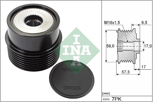 Frihjulskoppling, generator Ina 535 0314 10 INA