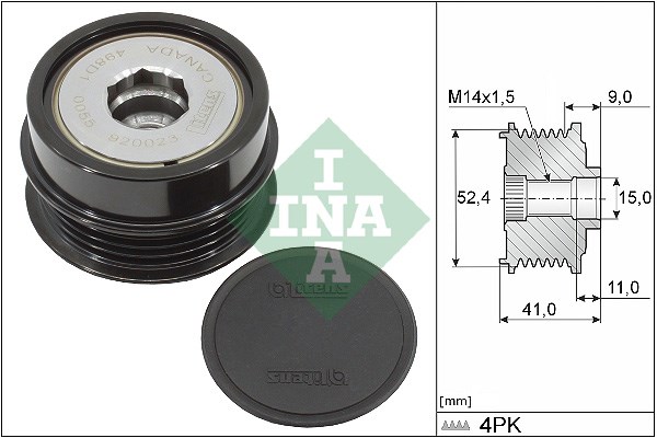 Frihjulskoppling, generator Ina 535 0339 10 INA
