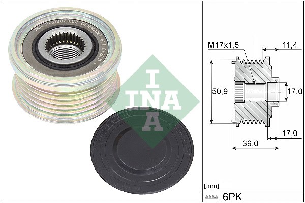 Frihjulskoppling, generator Ina 535 0358 10 INA