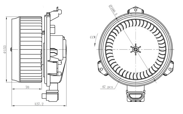 Kupéfläkt 12V Nrf 34277 NRF