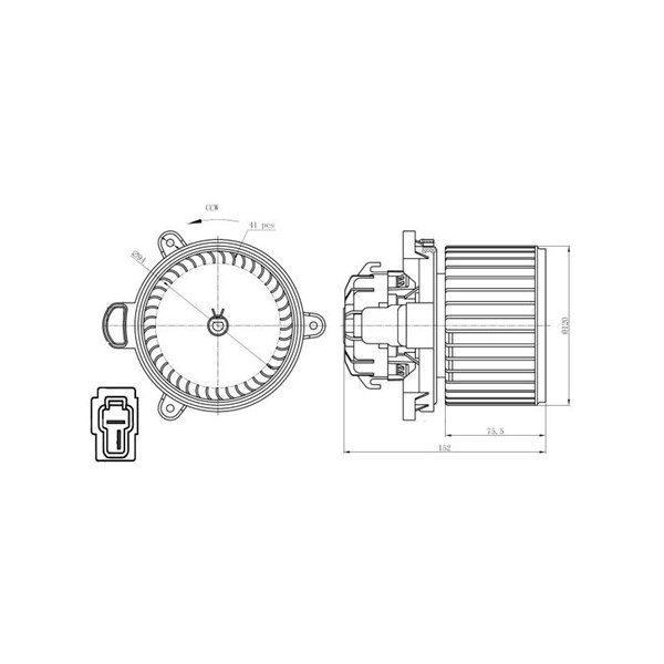 Kupéfläkt 12V Nrf 34279 NRF