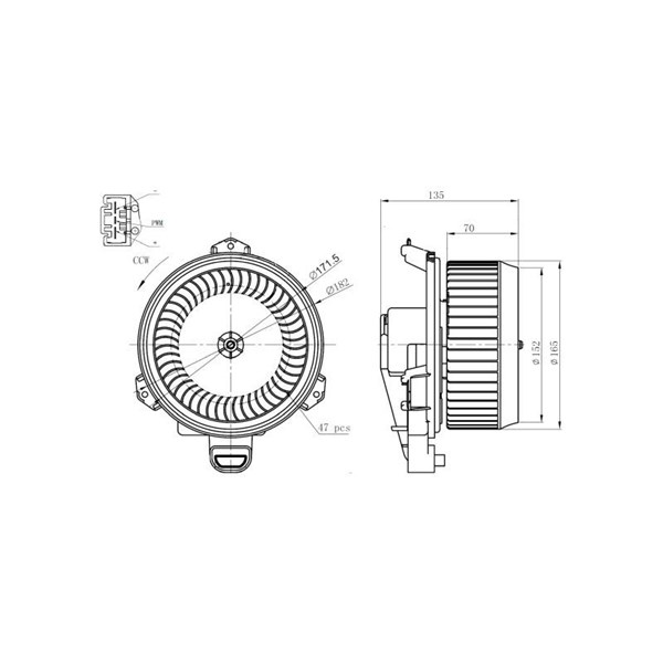Kupéfläkt 12V, Fram Nrf 34289 NRF Kupéfläkt 12V, Fram Nrf 34289 NRF