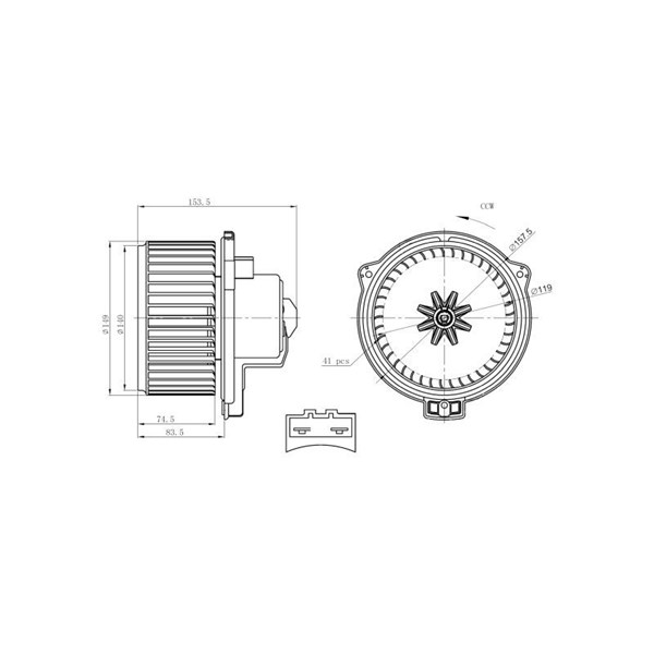 Kupéfläkt 12V, Fram Nrf 34304 NRF Kupéfläkt 12V, Fram Nrf 34304 NRF
