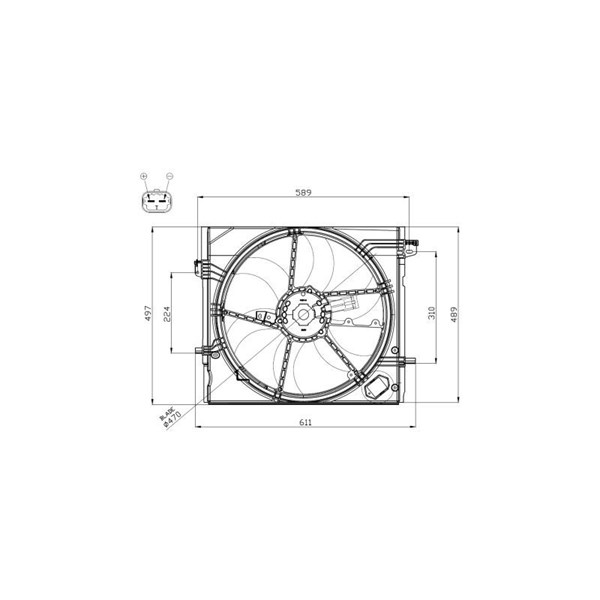 Fläkt, kylare 12V Nrf 47897 NRF