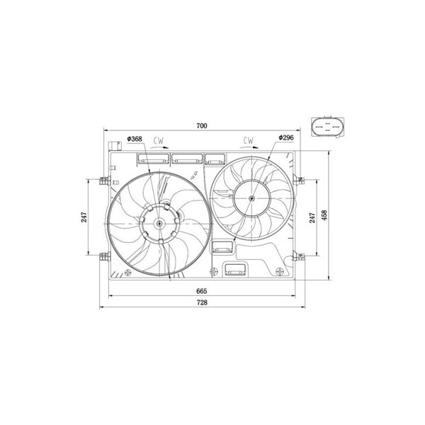 Fläkt, kylare 12V Nrf 47928 NRF
