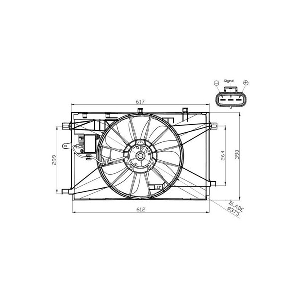 Fläkt, kylare 12V Nrf 47937 NRF