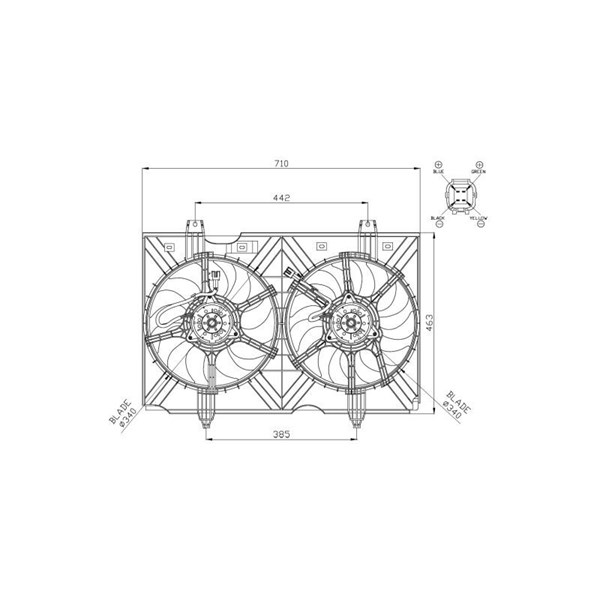 Fläkt, kylare 12V Nrf 47942 NRF