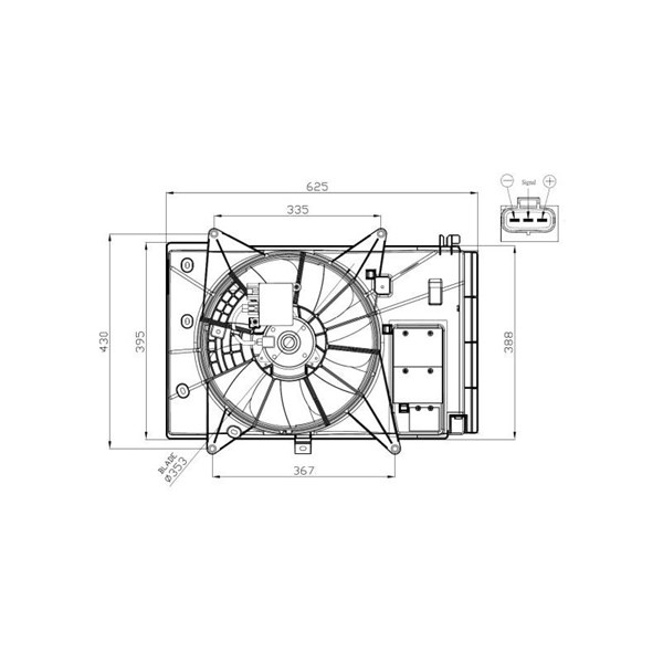 Fläkt, kylare 12V Nrf 47949 NRF
