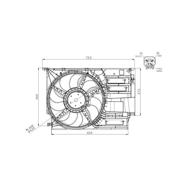 Fläkt, kylare 12V Nrf 47954 NRF