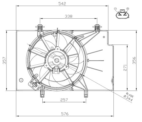 Fläkt, kylare 12V Nrf 47957 NRF