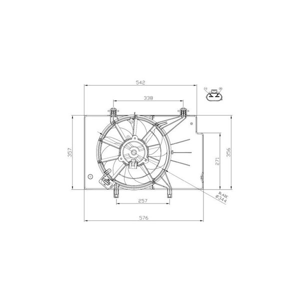 Fläkt, kylare 12V Nrf 47957 NRF
