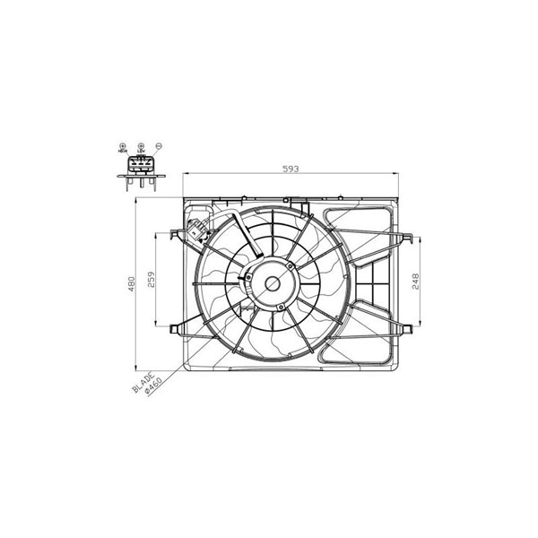 Fläkt, kylare 12V Nrf 47958 NRF Fläkt, kylare 12V Nrf 47958 NRF