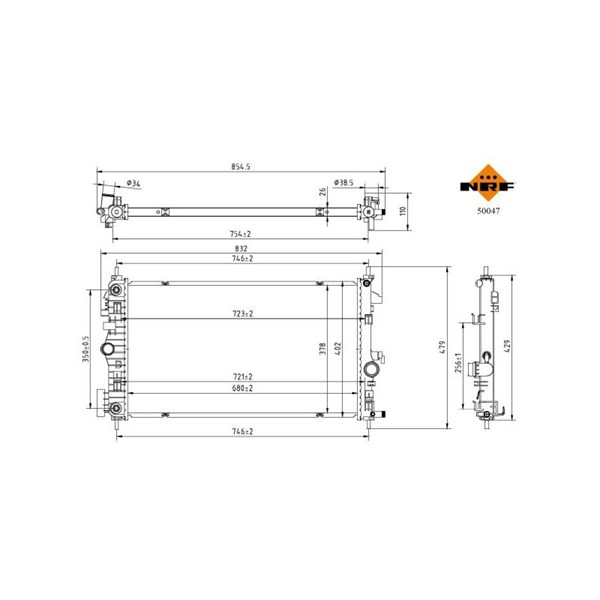 Kylare, motorkylning Nrf 50047 NRF