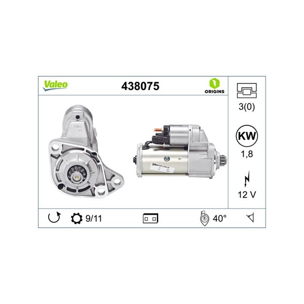 Startmotor 12V Valeo 438075 VALEO