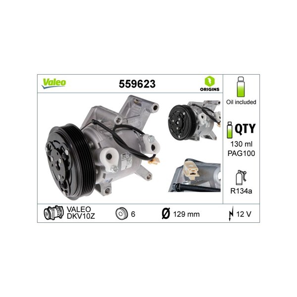 Kompressor, klimatanläggning 12V Valeo 559623 VALEO