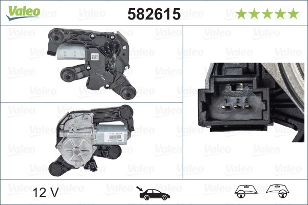 Torkarmotor 12V, Bak Valeo 582615 VALEO Torkarmotor 12V, Bak Valeo 582615 VALEO