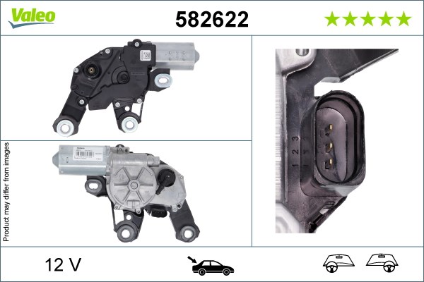Torkarmotor 12V, Bak Valeo 582622 VALEO
