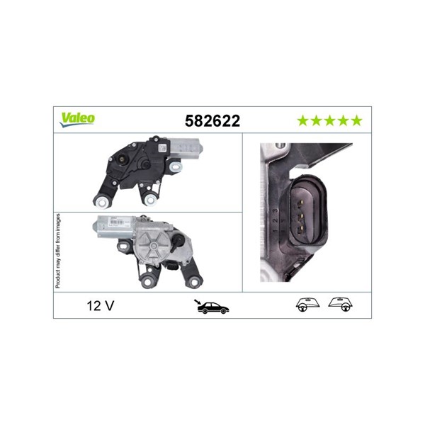 Torkarmotor 12V, Bak Valeo 582622 VALEO