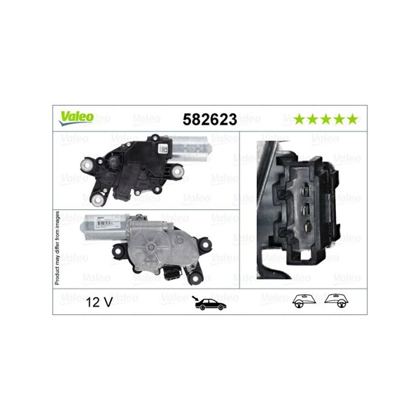 Torkarmotor 12V, Bak Valeo 582623 VALEO