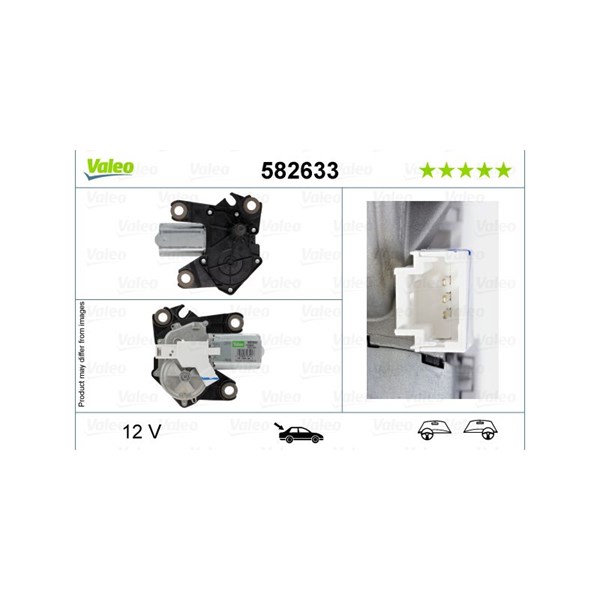 Torkarmotor 12V, Bak Valeo 582633 VALEO