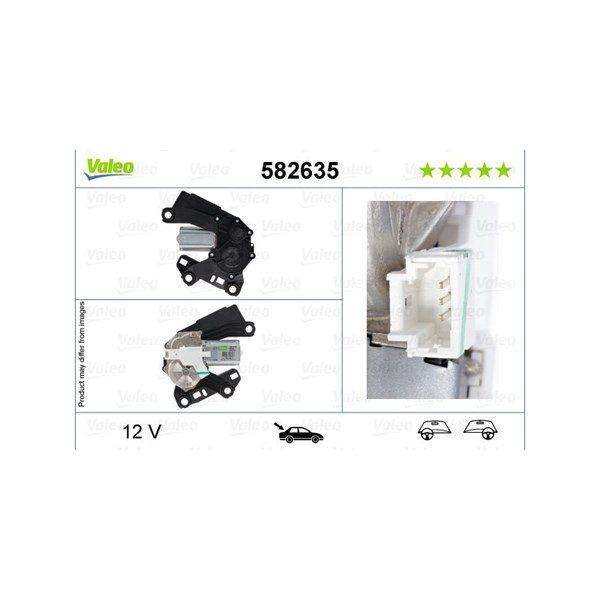 Torkarmotor 12V, Bak Valeo 582635 VALEO