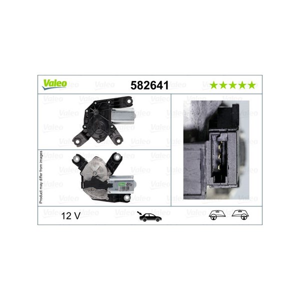 Torkarmotor 12V, Bak Valeo 582641 VALEO