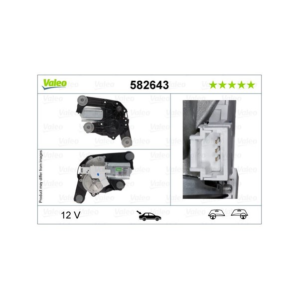 Torkarmotor 12V, Bak Valeo 582643 VALEO
